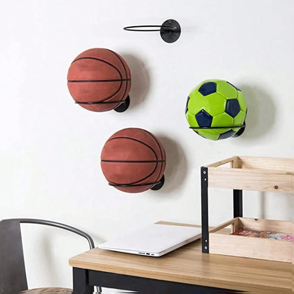 Badminton Zone - Space Saving Wall Mounted Basketball Display