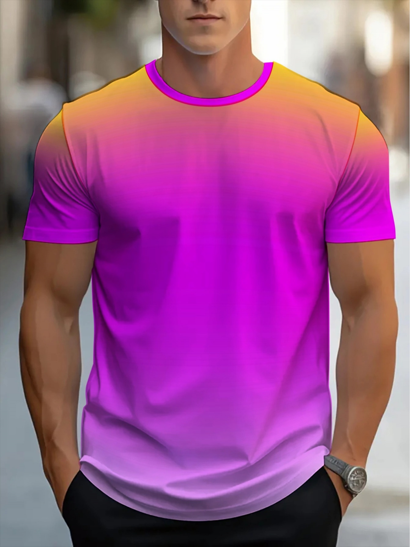 Orange Magenta Gradient Crew N - огляд і ціна T Shirt Dry Fit