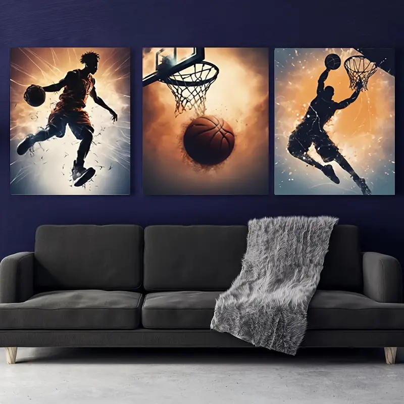 3pc Basketball Wall Art Pose C - огляд і ціна Badminton Zone