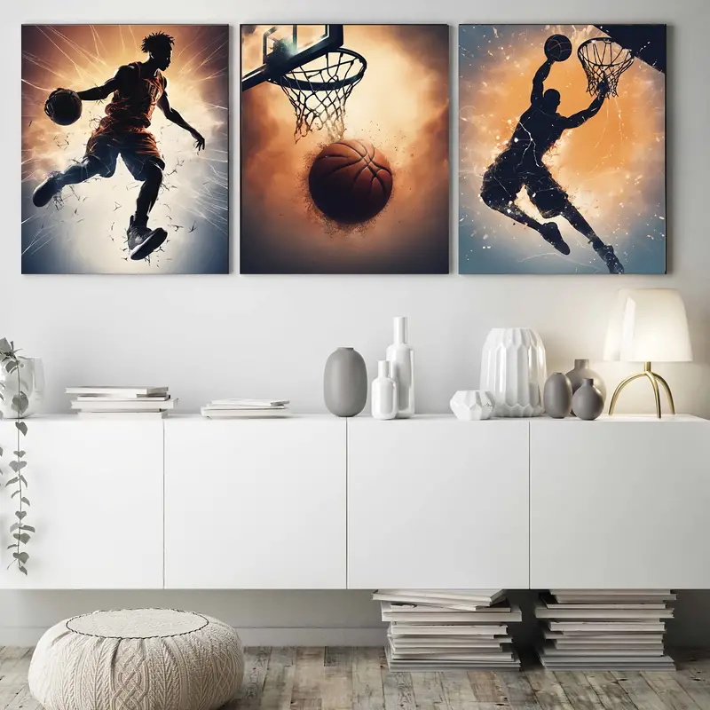 3pc Basketball Wall Art Pose C - огляд і ціна Badminton Zone