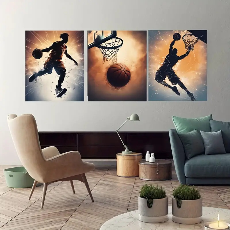 3pc Basketball Wall Art Pose C - огляд і ціна Badminton Zone